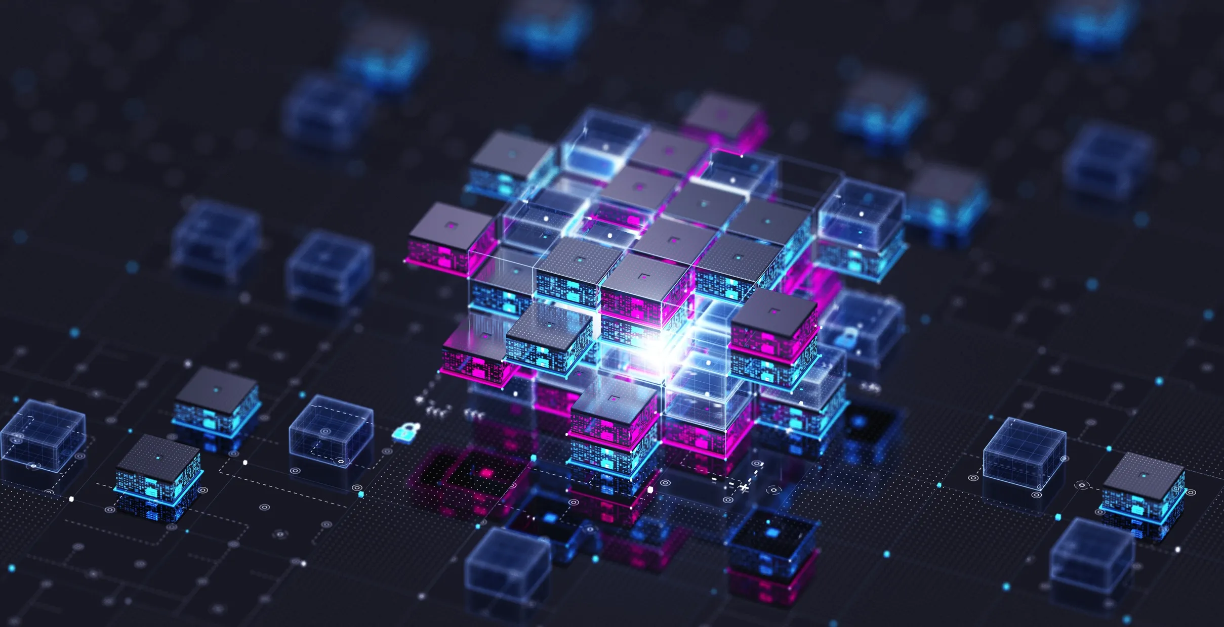 Visualization of AI-enhanced analytics and large language models processing data